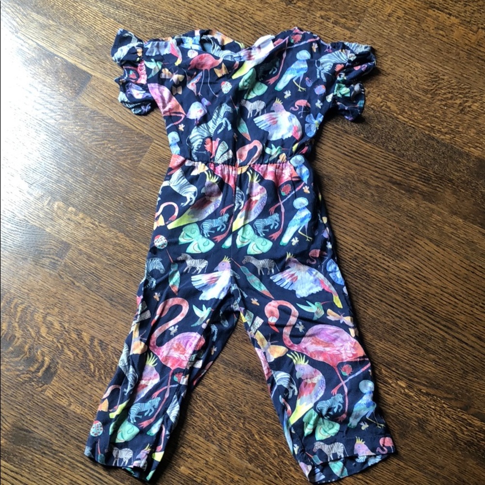 H&M Michelle Morin Exotic Birds Jumpsuit Sz 5-6